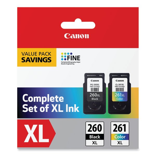 Canon High-Yield Ink CL-261XL/PG-260XL, Black/Color 3706C005